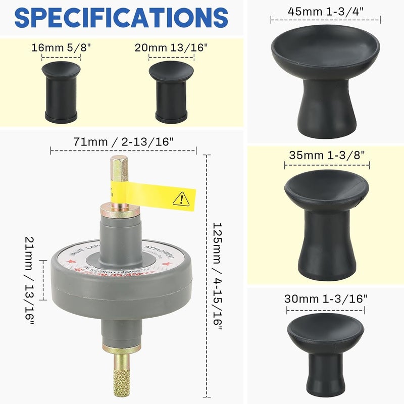 weyleity Valve Lapping Tool Kit | Valve Lapping Attachment Tool with 5 Suction Plates for Grinding Small Engine, Valve Grinding Tool Valve Lapper Kit for Automotive 1000rpm to 1250rpm Working Speed - Image 2
